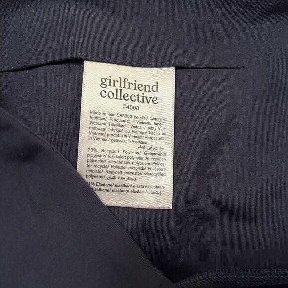 Girlfriend Collective Leggings Midnight Navy Blue Small 7/8 High Rise Stretch - Picture 7 of 8